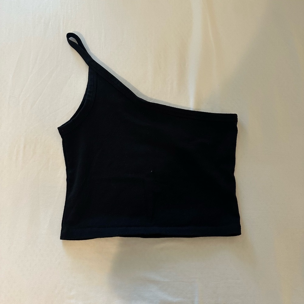 Black One-Shoulder Women's Top